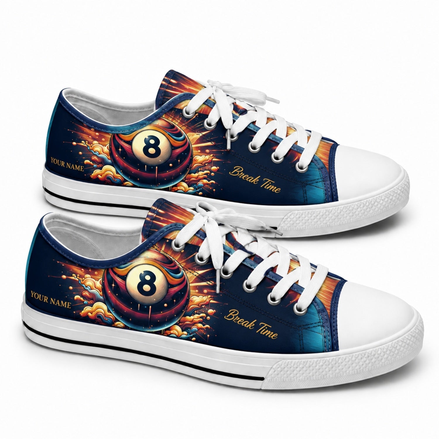 Break Time Eight Ball Custom Low Top Shoes