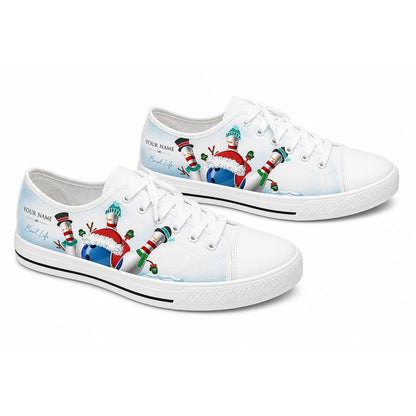 Christmas Bowling Pins Graphic Personalized Low Top Shoes