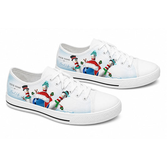 Christmas Bowling Pins Graphic Personalized Low Top Shoes