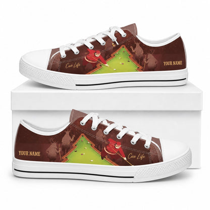 Christmas Pool Table Graphic Custom Low Top Shoes Box White