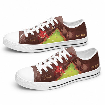 Christmas Pool Table Graphic Custom Low Top Shoes