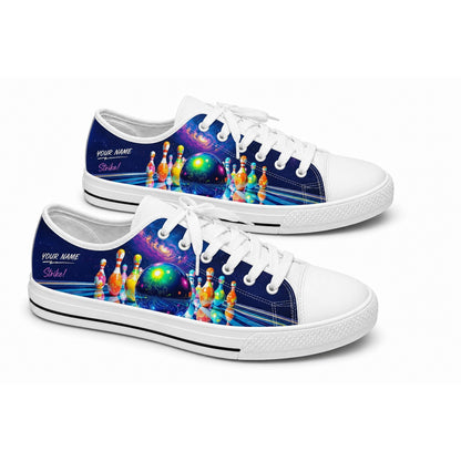 Colorful Bowling Strike Graphic Personalized Low Top Shoes