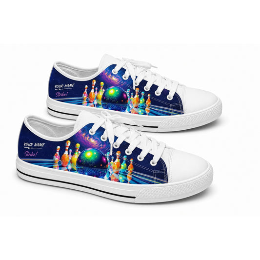 Colorful Bowling Strike Graphic Personalized Low Top Shoes