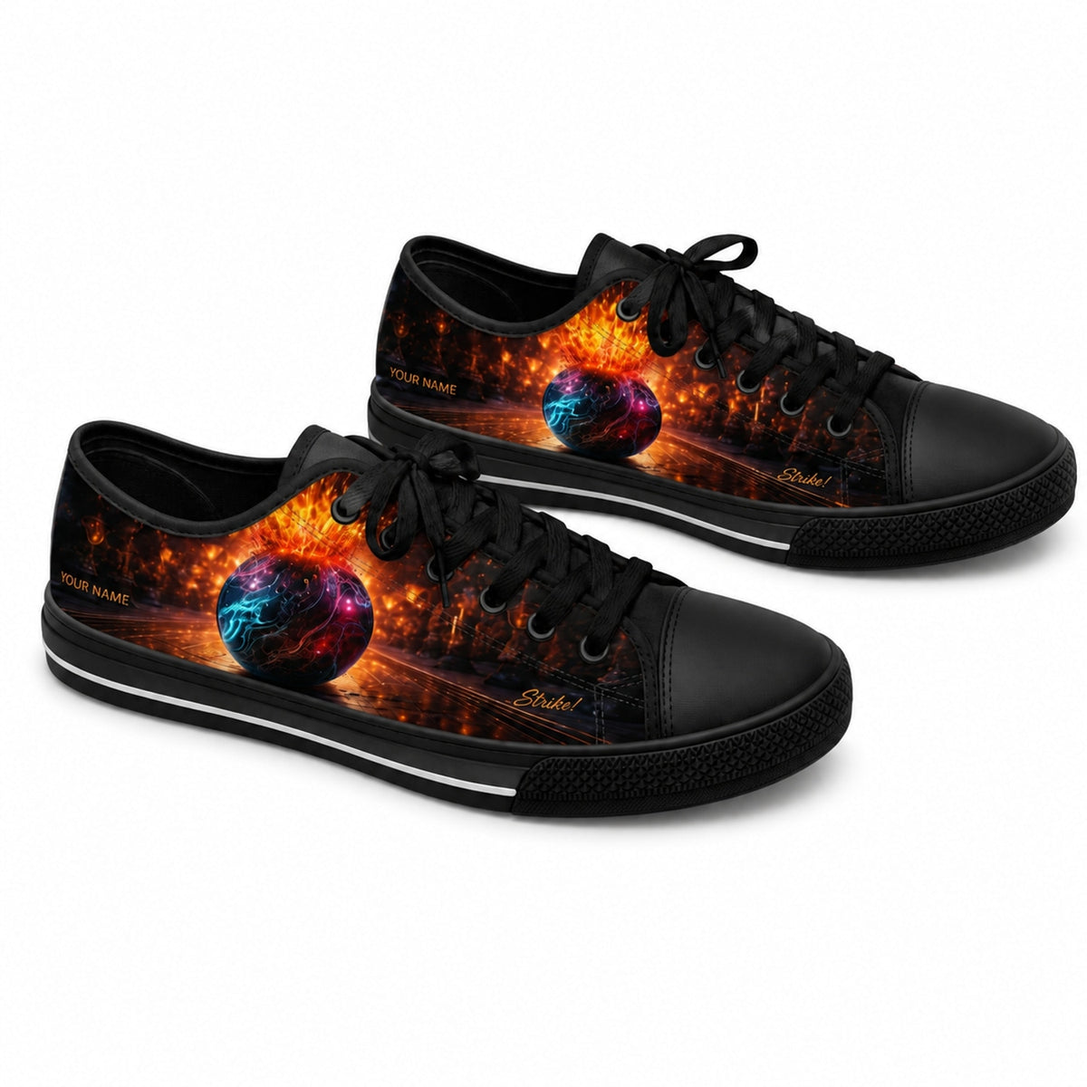 Cosmic Bowling Ball Modern Custom Low Top Shoes Black Shoes