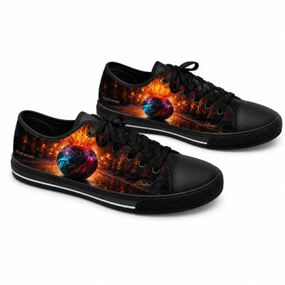 Cosmic Bowling Ball Modern Custom Low Top Shoes Black Shoes