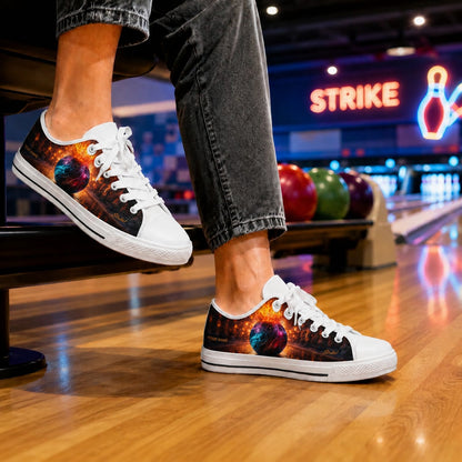 Cosmic Bowling Ball Modern Custom Low Top Shoes Bowling Life Style