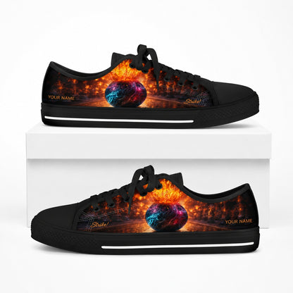 Cosmic Bowling Ball Modern Custom Low Top Shoes Box Black