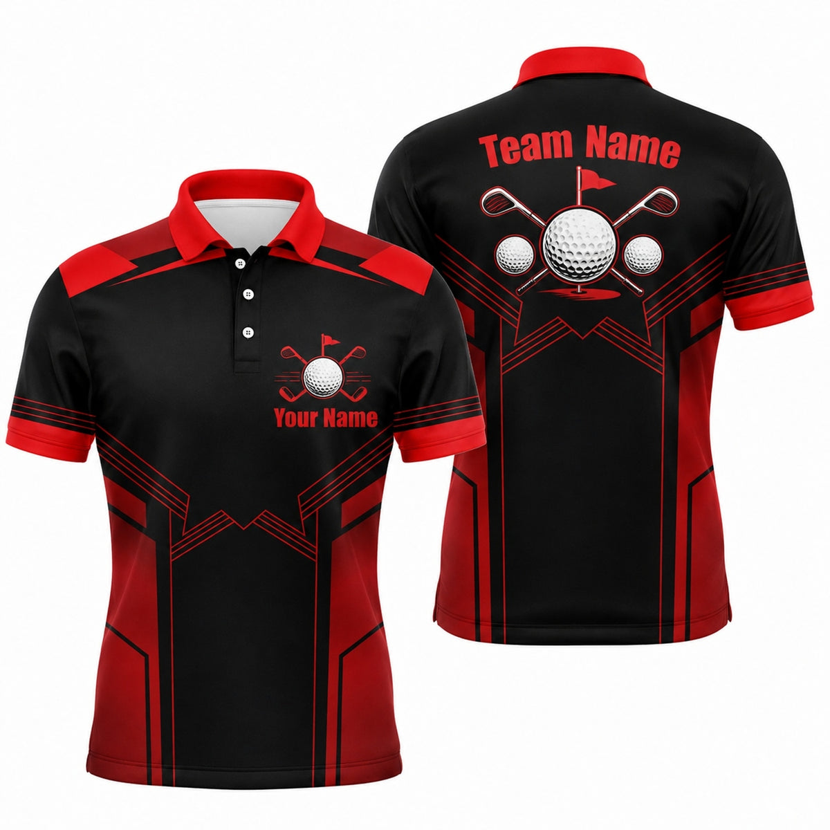Crossed Golf Clubs Badge Sport Personalized Golf Polo Shirt