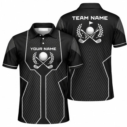 Crossed Golf Clubs Classic Personalized Golf Polo Shirt