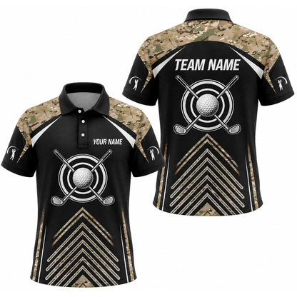 Crossed Golf Clubs Target Sport Personalized Golf Polo Shirt