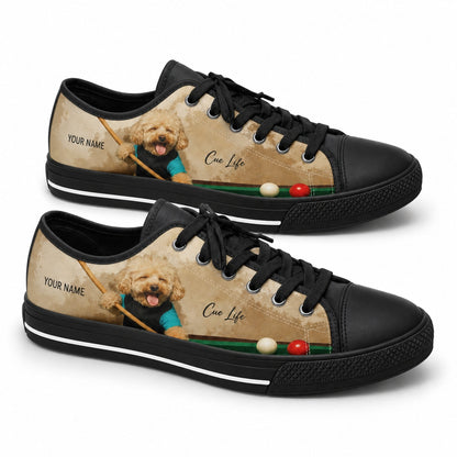 Cue Life Dog Graphic Personalized Low Top Shoes Black Shoes