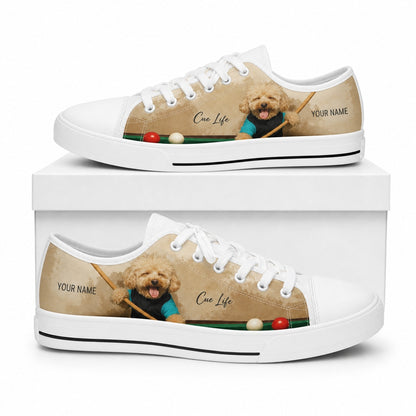 Cue Life Dog Graphic Personalized Low Top Shoes Box White