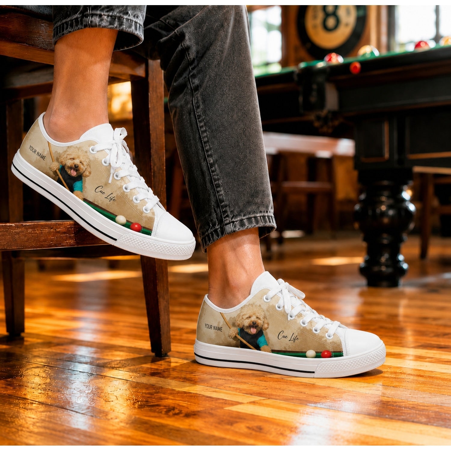 Cue Life Dog Graphic Personalized Low Top Shoes Life Style