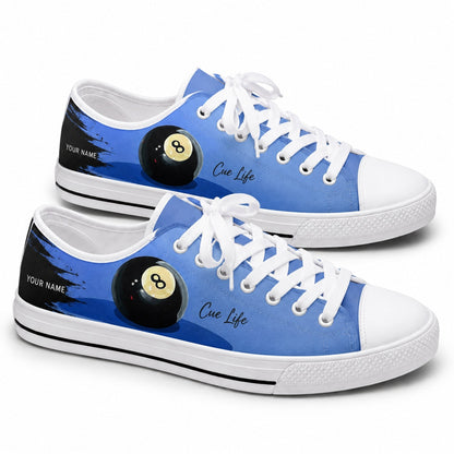 Cue Life Eight Ball Graphic Personalized Low Top Shoes