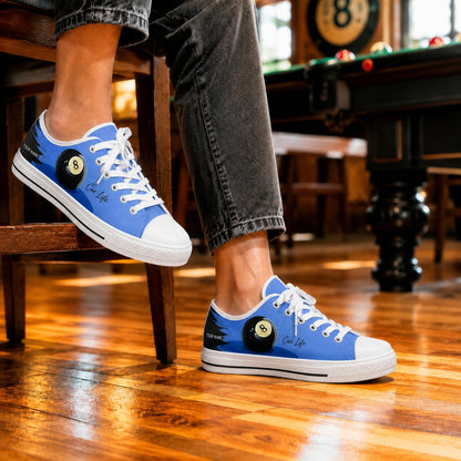 Cue Life Eight Ball Graphic Personalized Low Top Shoes Life Style