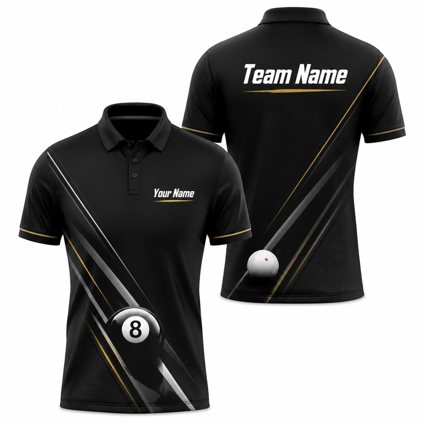 Custom Billiards Team Name Sport Billiard Polo Shirt
