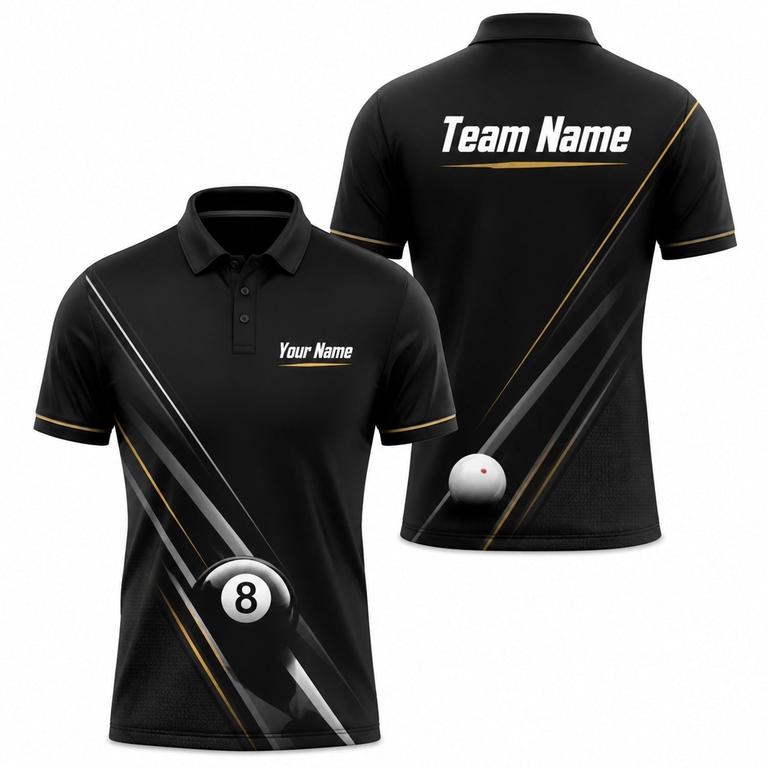 Custom Billiards Team Name Sport Billiard Polo Shirt