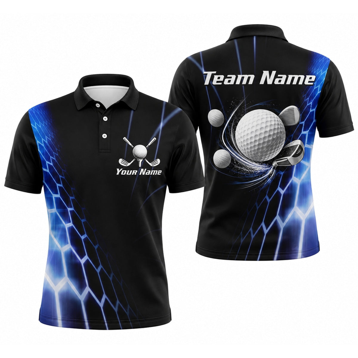 Custom Golf Ball Clubs Golf Polo Shirt