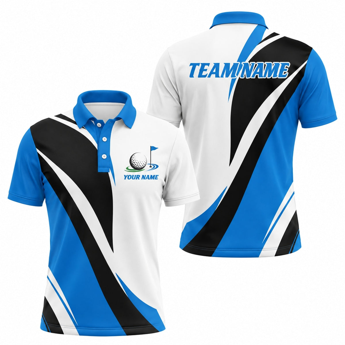 Custom Golf Ball Flag Golf Polo Shirt