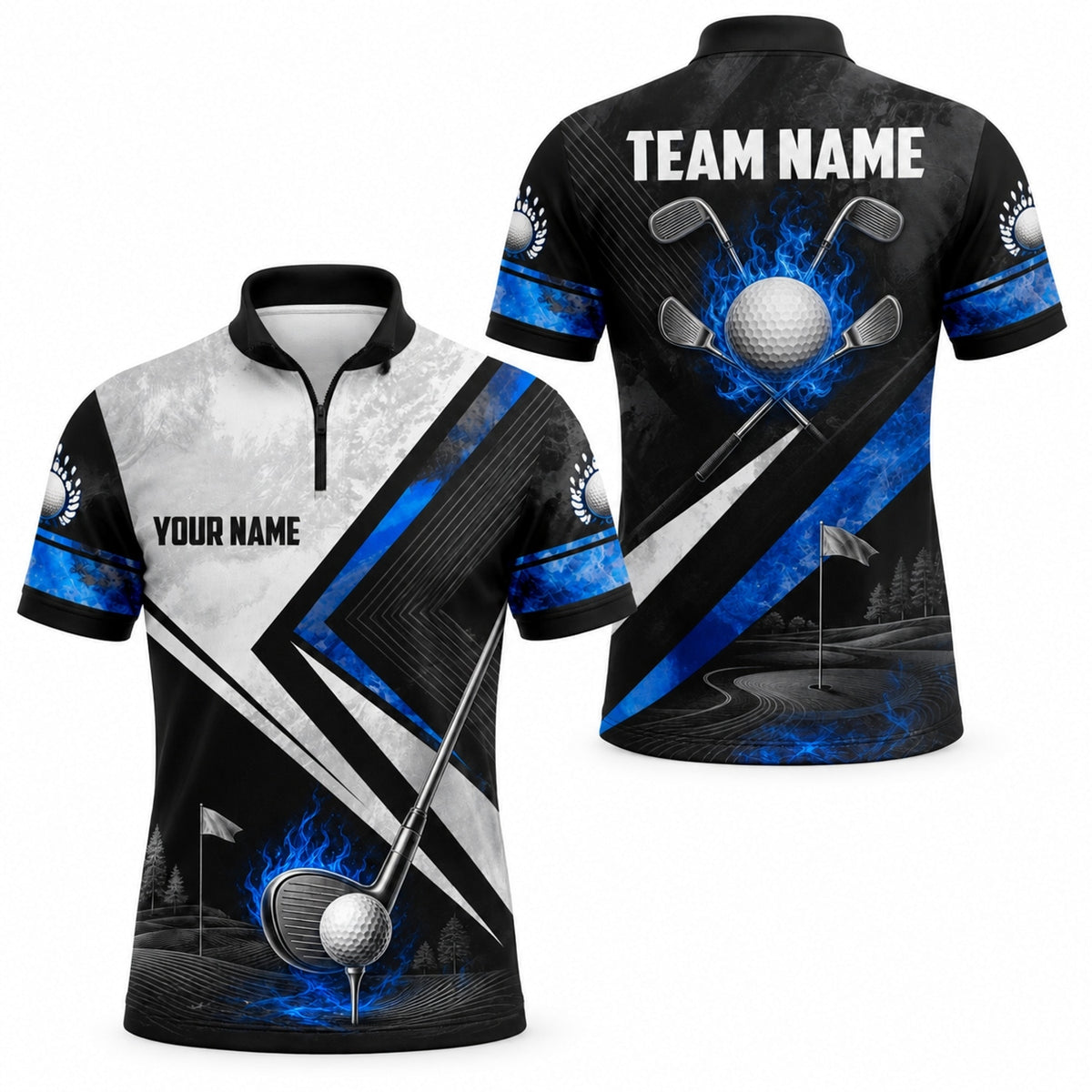 Custom Golf Team Name Golf Polo Shirt Jersey Zip 1 4 Collar