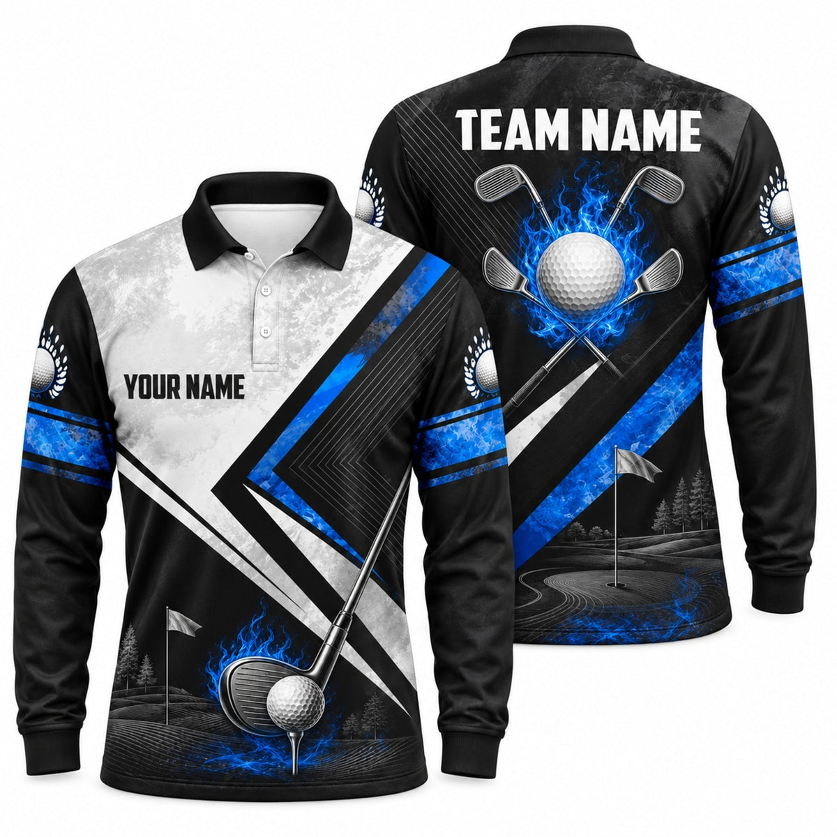 Custom Golf Team Name Golf Polo Shirt Long Sleeve Polo