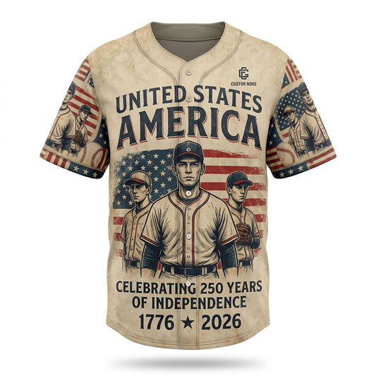 Isolated Front View Of A Custom Name Baseball Shirt Highlighting The Vintage Player Illustration And Aged Parchment Background
