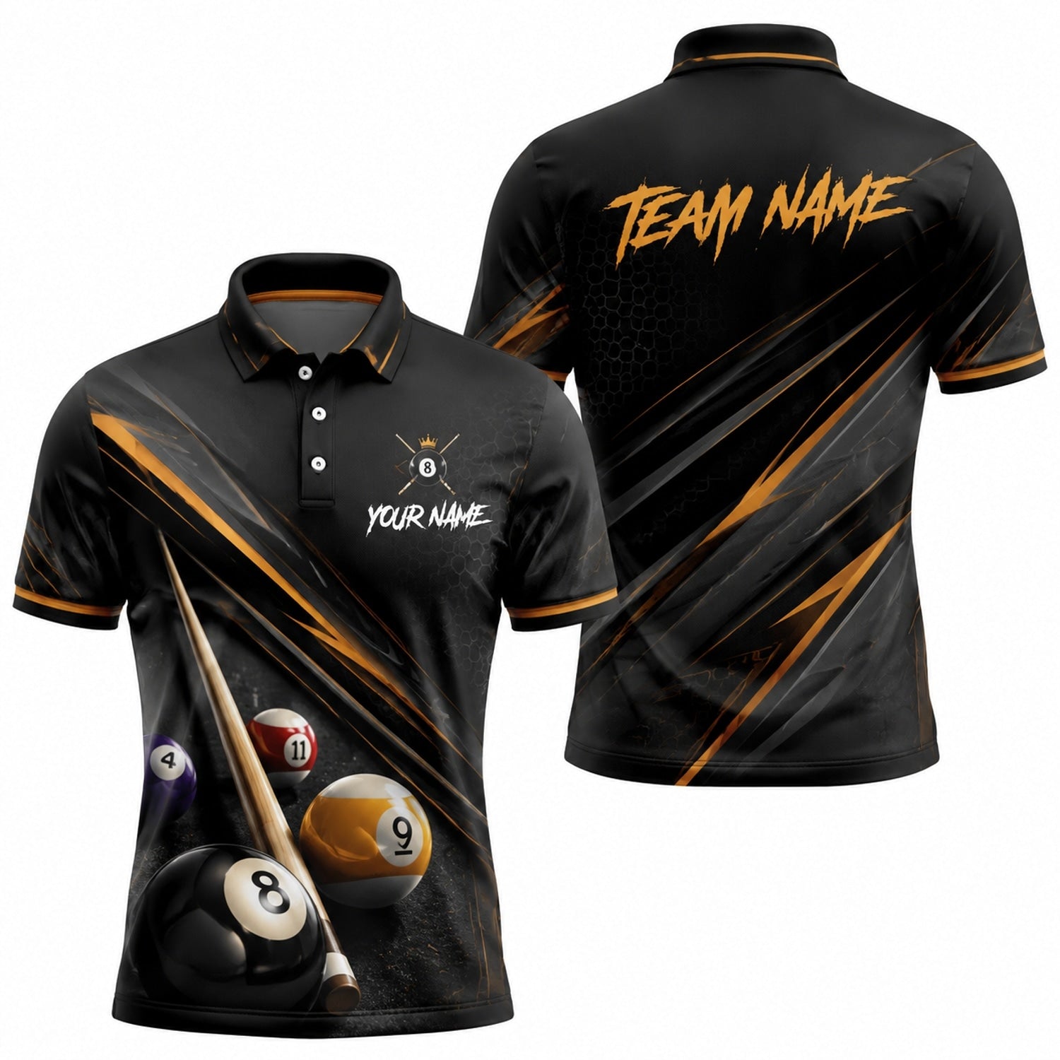 Custom Pool Team Name Billiard Polo Shirt