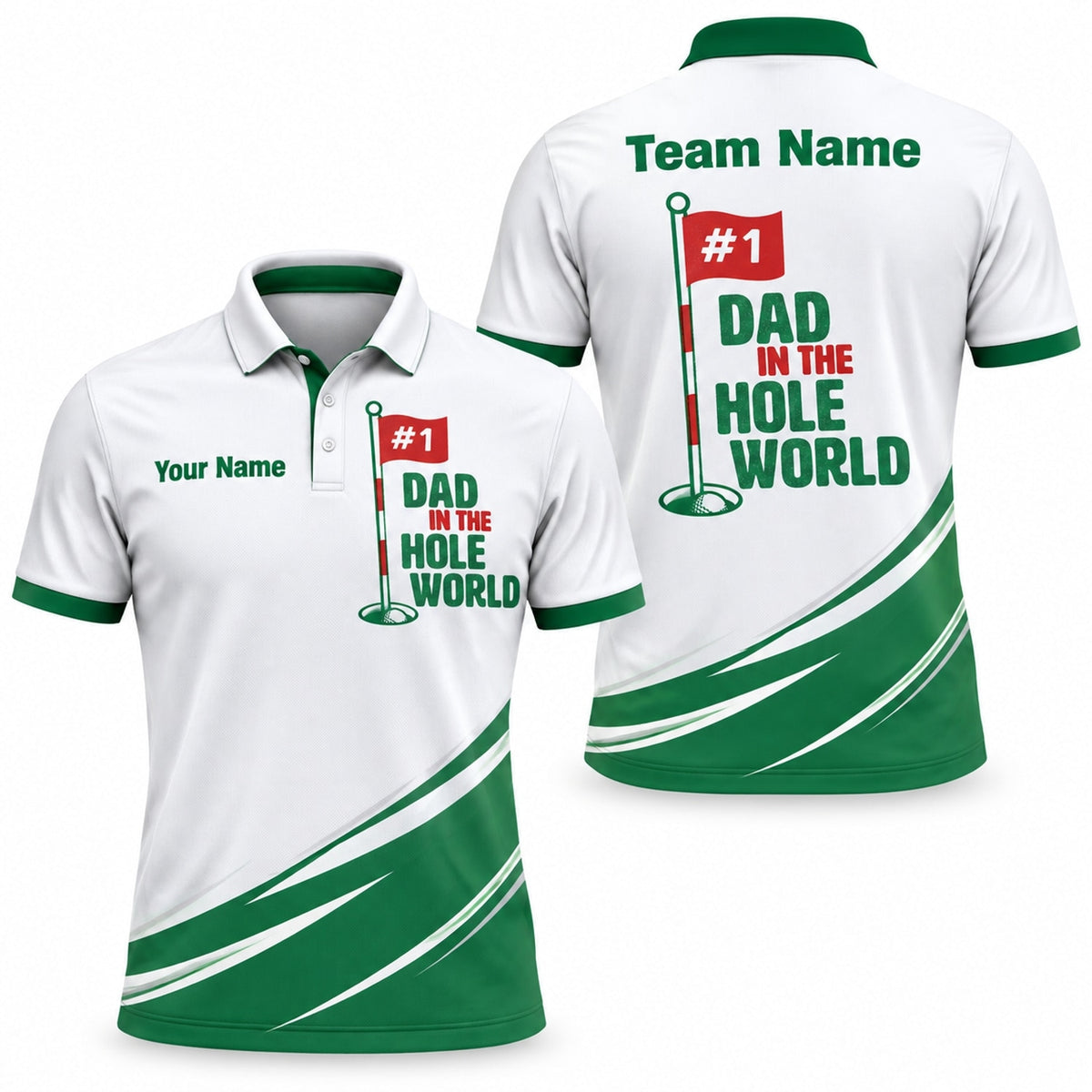 Dad In The Hole World Custom Golf Polo Shirt
