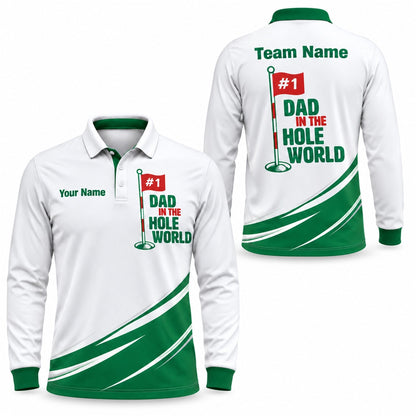 Dad In The Hole World Custom Golf Polo Shirt Long Sleeve Polo