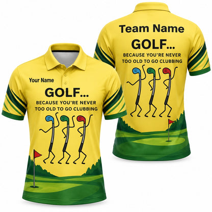 Dancing Golf Clubs Graphic Personalized Golf Polo Shirt