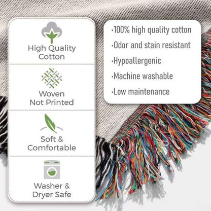 God Says You Are Unique Hummingbird Red Poppy Woven Blanket Art - Bible Verse Throw Blanket - Christian Inspirational Boho Blanket