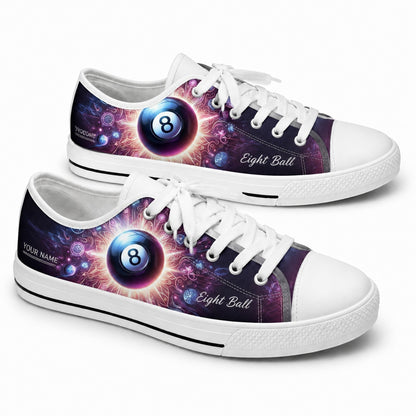 Eight Ball Artwork Graphic Custom Low Top Shoes