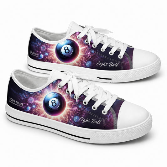 Eight Ball Artwork Graphic Custom Low Top Shoes