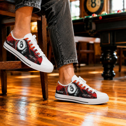 Eight Ball Artwork Graphic Personalized Low Top Shoes Life Style