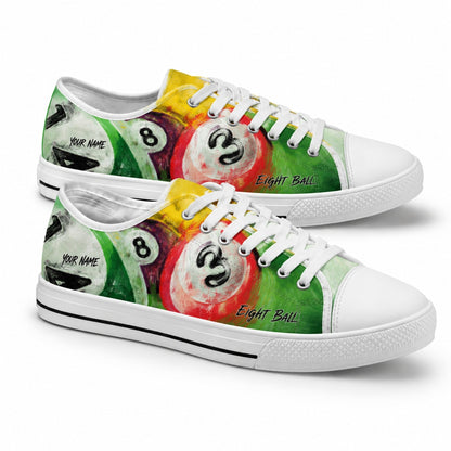 Eight Ball Billiards Artwork Graphic Custom Low Top Shoes