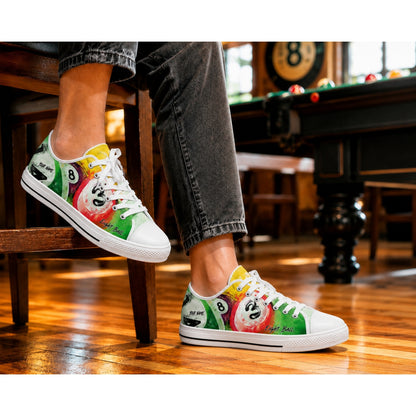 Eight Ball Billiards Artwork Graphic Custom Low Top Shoes Life Style