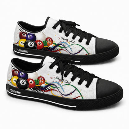 Eight Ball Billiards Design Graphic Personalized Low Top Shoes Black Shoes
