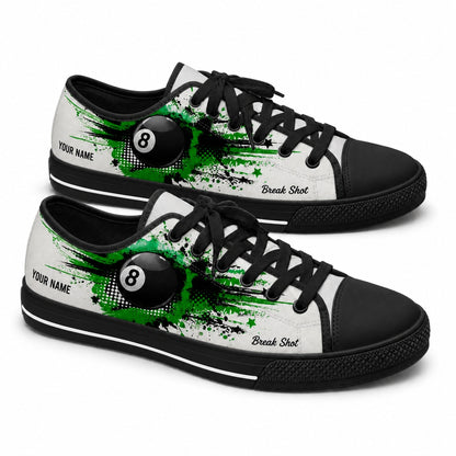 Eight Ball Billiards Graphic Custom Low Top Shoes Black Shoes