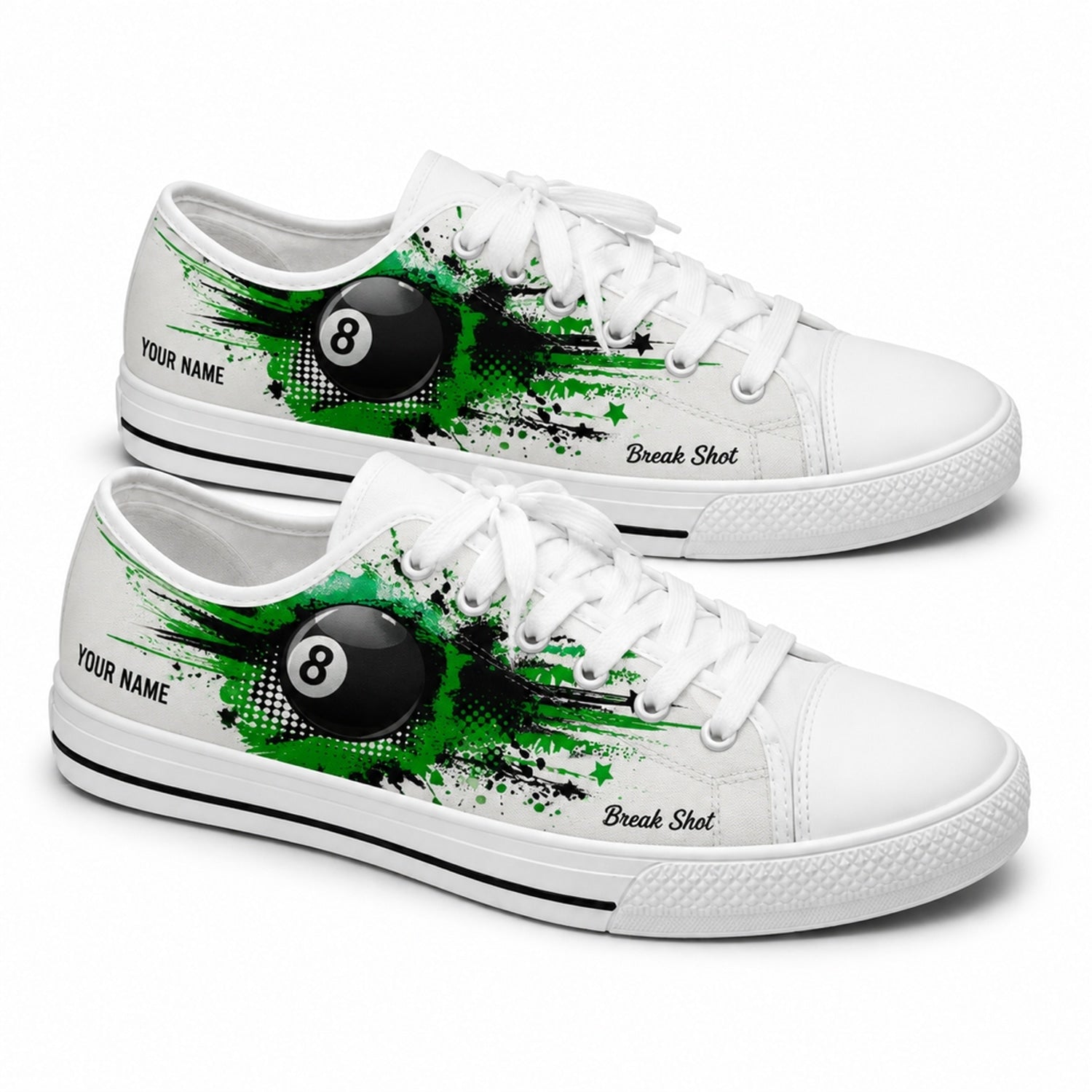 Eight Ball Billiards Graphic Custom Low Top Shoes