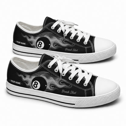 Eight Ball Break Shot Graphic Custom Low Top Shoes