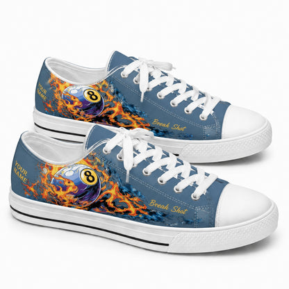 Eight Ball Break Shot Graphic Personalized Low Top Shoes