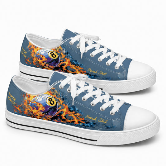 Eight Ball Break Shot Graphic Personalized Low Top Shoes