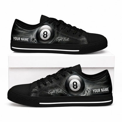Eight Ball Design Graphic Custom Low Top Shoes Box Black