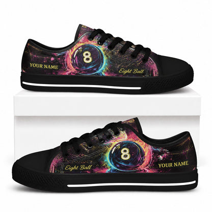 Eight Ball Graphic Custom Low Top Shoes Box Black