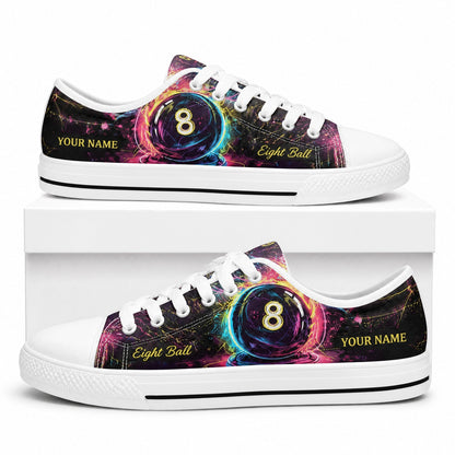 Eight Ball Graphic Custom Low Top Shoes Box White