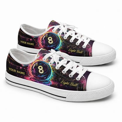 Eight Ball Graphic Custom Low Top Shoes