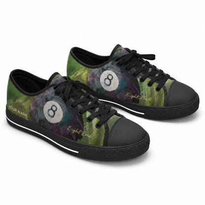 Eight Ball Graphic Personalized Low Top Shoes Black Shoes