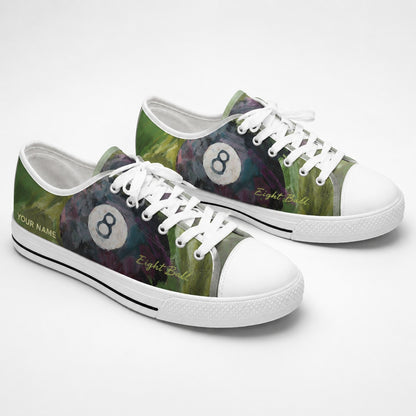Eight Ball Graphic Personalized Low Top Shoes