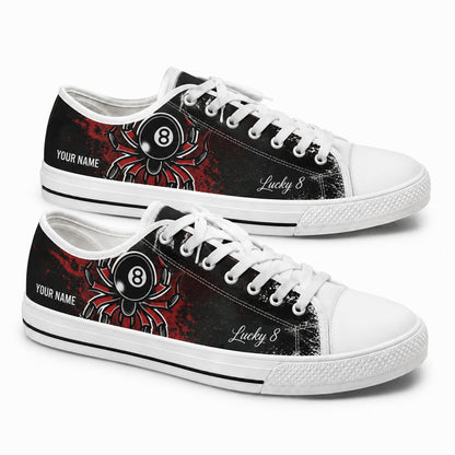 Eight Ball Spider Graphic Personalized Low Top Shoes