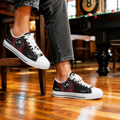 Eight Ball Spider Graphic Personalized Low Top Shoes Life Style